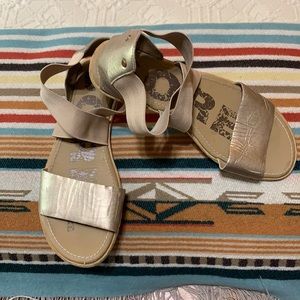 Gold Metallic Sorel Ella Sandals